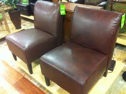 Pair Of Warm Brown Leather Chairs At Home Goods In Rheem Valley Brown Leather Chairs Leather Chair Chair