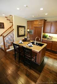Here Is An All Stain Kitchen In A Medium Brown Still True Brown Without Any Red To It But Not As Dark Kitchen Flooring Kitchen Remodel Brown Kitchen Cabinets