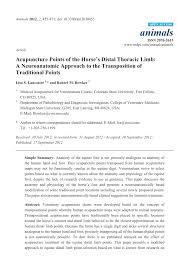pdf acupuncture points of the horses distal thoracic limb