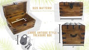 Find the perfect wooden chest with lock and key stock photos and editorial news pictures from getty images. Wellpackbox Wooden Pirate Treasure Chest Box With Full Size Antique Style Lock And Skeleton Key Home Decor Home Decor Accents