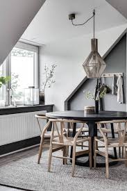 Loving This Dining Area Esp The Contrast Between The Black Table The Natural Color Chair Dining Room Small Small Dining Room Furniture Dining Room Design