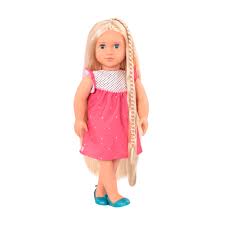 Battat Our Generation Doll In White Pajamas Brown Hair Green Eyes Euc 18
