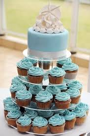 Beach Themed Cupcake Tiers Blue Beach Wedding Beach Wedding Cake Beach Cakes