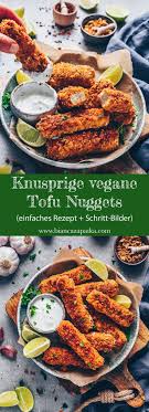 Knusprige Tofu Nuggets Mit Dip Vegane Chicken Nuggets Knuspriger Tofu Rezepte Gebackener Tofu