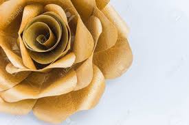 Elegant paper flower wedding backdrop and bridal shower flower wall. Gold Paper Flower On White Background Stock Photo Picture And Royalty Free Image Image 43785875