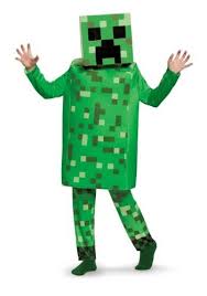 The Minecraft Creeper Deluxe Boys Is Made From 100 Polyester Fabric Mask Has Elastic Band Aroun Kids Costumes Minecraft Costumes Halloween Costumes For Kids