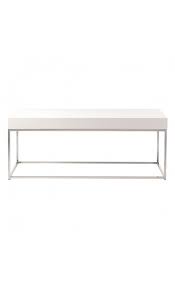 La simplicité a aussi du bon. Table Basse Plateau Blanc Laque Block Pas Cher
