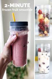 In a blender, combine the juice, yogurt and honey. Easy 2 Minute 2 Ingredient Frozen Fruit Smoothie Mom Spark Mom Blogger