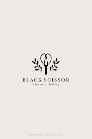 Black And White Header Design Premade Blog Logo Header Design Personalized Clothing Boutique Logo Custom Leaf Vine Scissor Logo Design For Hairdresser Or Tailor Hairdresser Logo Design Salon Logo Design Hairdresser Logo