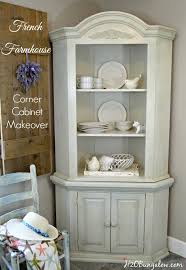 Diy Farmhouse Corner Cabinet Makeover Transformed A Knotty Pine Cabinet Into A Gorgeous Piece With Layers Cabinet Makeover Corner China Cabinets Pine Cabinets