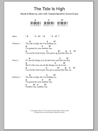 No longer ballasted with breath or bone, you surface. The Tide Is High Sheet Music Blondie Piano Chords Lyrics