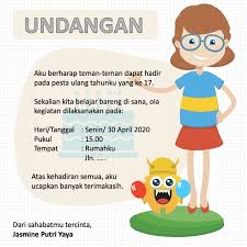 Dan agar formal, undangan tersebut harus ditulis pada surat undangan. Contoh Surat Undangan Ulang Tahun Unik Dan Kreatif Untuk Teman Sekolah Penulis Cilik