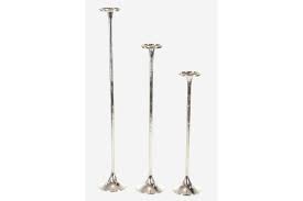 Modern Reflections Aluminum Floor Standing Candle Holders Set Of 3 In Silver Candle Holder Set Candle Holders Floor Candle Holders