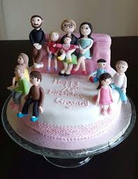 Birthday Cake For Grandma And Granddaughter Fondant Family On Cake Dad Birthday Cakes Birthday Cake For Mom Family Cake
