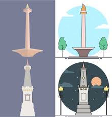 Tugu yogyakarta yang merupakan monumen di kota yogyakarta yang melambangkan garis imajiner. Monas Cliparts Stock Vector And Royalty Free Monas Illustrations