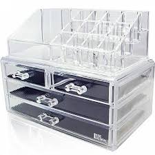 Makeup trays are typically divided into sections or have a folding. Uniq Makeup Organizer Acrylic With 4 Drawers 1155