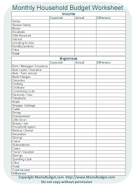 Monthly Household Budget Worksheet Free Printable Worksheet From Momsbudget Com Budgeting Worksheets Free Household Budget Worksheet Budgeting Worksheets