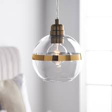 Modrn 1 Light Plated Light Antique Brass Clear Glass Glam Pendant Walmart Com Walmart Com