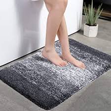 Bathroom floor linen makes your living space cozy and adds. Amazon Com Hebe Non Slip Bathroom Rug Mat Shag Microfiber Shower Bath Rug Absorbent Bath Mat For Bathroom Machine Washable 18 X26 Home Kitchen