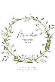 Watercolor White Wildflowers Wreath Summer Floral Frame Png 1332237 Graphic Objects Design Bundles In 2021 Wildflower Wreath Wreath Watercolor Wreath Drawing