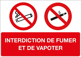 Le travailleur qui viole l'interdiction de fumer peut être mis en demeure ou se voir infliger une sanction prévue dans le règlement de travail le cas échéant. Panneau Interdiction De Fumer Et De Vapoter Direct Signaletique