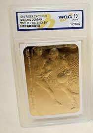 Shipped with fedex standard overnight. Amazon Com Michael Jordan 1986 Fleer Wcg Gem Mt 10 23kt Gold Rookie Card Rare White Border Sports Outdoors
