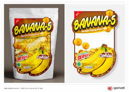 Logo minuman coklat,logo minuman botol,logo minuman unik,logo makanan ringan keripik,contoh logo cemilan,desain logo camilan,logo aneka cemilan,logo perusahaan… Sribu Desain Label Design Label Keripik Pisang B A N A N