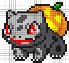 Halloween Bulbasaur Pixel Art Grid Pokemon Cross Stitch Pixel Art Pokemon