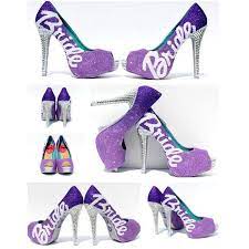 Purple And Silver Bride Shoes Silver Swarovski Crystal Wedding Heels Purple Ombre Glitter Peep T Brautschuhe Hochzeitsschuhe Schuhe
