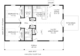 2 bedroom house and tiny house 2 bedroom are very popular size range as a granny flat at present as a lot of people can build a small second home on the small moden house plan 2 bedroom 2 bath. Country Style House Plan 2 Beds 1 Baths 1000 Sq Ft Plan 932 200 Floorplans Com