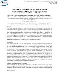 Glossary of some terms used. Pdf The Role Of Sharing Economy Towards Firm Performance In Malaysia Shipping Industry