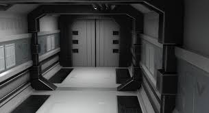 3d Model Scifi Corridor Hallway Space Ship Spaceship Sci Fi Conduit Starship Alien Future Futuristic Door Interior R 3d Model Sci Fi Starship
