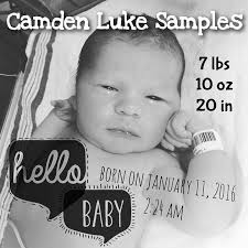 The Samples family welcomes Baby #3 Camden Luke