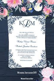 Kaitlyn Wedding Invitation Navy Blue Diy Wedding Invitations Templates Wedding Invitation Templates Wedding Invitations Diy