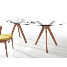 Modrest Skylar Oval Dining Table From Hayneedle Com Dining Room Glass Dining Table Dining Table In Kitchen Glass Top Dining Table