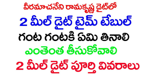 Veeramachaneni Ramkrishna 2 Meal Diet Time Table Telugu