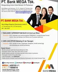 Tidak ditemukan lowongan kerja yang sesuai. Lowongan Kerja Pt Bank Mega Tbk Perbankan Marketing Semarang
