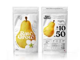 Fruit S Journey From Flower To Food Demonstrated To Great Effect In Raw Grow S Packaging In 2020 Fruit Packaging Dried Fruits Fruit
