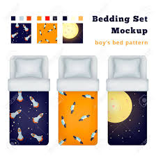 Discover 27 bed mock up designs on dribbble. Childish Boy Bedding Set Of Realistic Single Bed Mockup Images Royalty Free Cliparts Vectors And Stock Illustration Image 98950579