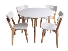 Ensemble Table 4 Chaises De Cuisine Nadia Coloris Blanc X2f Chene Clair Pas Cher C 39 Est Sur Conforama Fr Large C Dining Chairs Home Decor Furniture