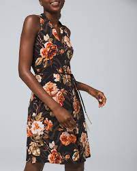 Choose this pink button dress. Little Knit Dress In Floral Print White House Black Market