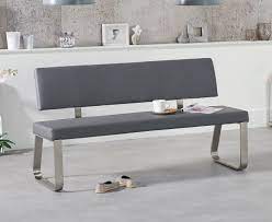 Check spelling or type a new query. Large Grey Faux Leather Dining Table Backed Bench Homegenies