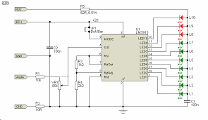 Simple electronic circuits , driver led , audio level metering , amplifier schematic diagram , electronics circuit , transistor audio , transistor led , transistor audio amplifier , vu meter circuit diagram , vu meter. Led Audio Vu Meter