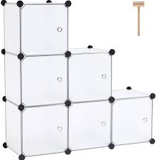 Now, it's time for us to take a look at this cube storage shelf from songmics. C Ahome Cube Storage With Doors 6 Cube Storage Organizer Plastic Closet Cabinet Modular Book Shelving Units Storage Shelf Ideal For Home Office 36 6 L X 12 4 W X 36 6 H Translucent White Buy Online In Antigua
