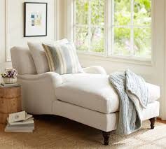 Elegant chaise longue upholstered with nice touch velvet fabric. Carlisle Upholstered Chaise Lounge Pottery Barn