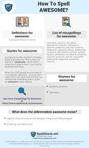 We did not find results for: How To Spell Awesome And How To Misspell It Too Spellcheck Net