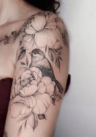 Bird And Flower Tattoo On Shoulder Pin By Ashley Thomas On Pretty In Ink In 2020 Floral Tattoo Shoulder Tattoos For Women Half Sleeve Bird Tattoo Sleeves
