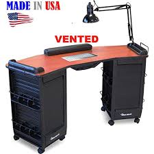 393 V Manicure Nail Table Vented Double Lockable Cabinets Cherry Lam Top By Dina Meri You Can Get More Deta Lockable Cabinets Nail Manicure Home Nail Salon