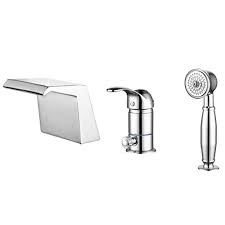 Bathtub faucet pipes rarely ever get clogged, but when they do you know it. Plumber X Bathtub Faucet With Handheld Shower Single Handle Brass Bathroom Sink Mixer Bath Cold Hot Water Tap 3 Hole Chrome Amazon In Home Improvement
