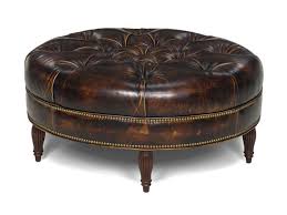 Round Tufted Cocktail Ottoman Tufted Leather Ottoman Leather Ottoman Coffee Table Round Leather Ottoman